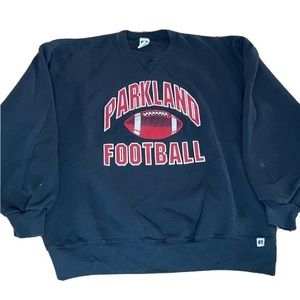 Vintage 90s Parkland Football Crewneck Sweatshirt Russell Athletic USA XXL 50-50